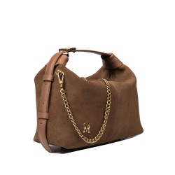 Geanta dama de mana 037g suede maro