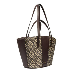 Női strandtáska 044g kakaó raffia