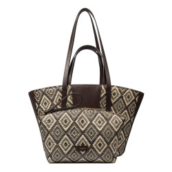 Női strandtáska 044g kakaó raffia