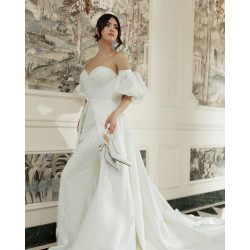 Női szandál 1353 fehér szatén