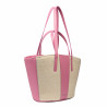 Női strandtáska 044g 01 barbie rózsaszín+raffia