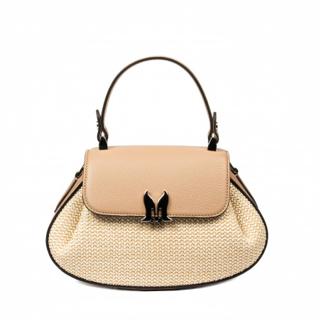 Női kézitáska 042g 01biz nude+raffia