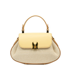 Női kézitáska 042g vajsárga+raffia