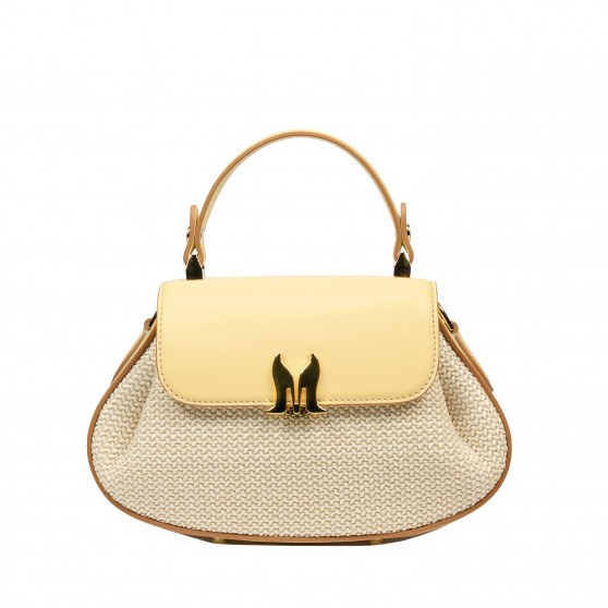 Női kézitáska 042g vajsárga+raffia Női kézitáska 042g vajsárga+raffia