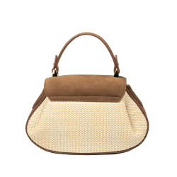 Női kézitáska 042g barna velúr+raffia