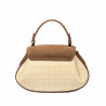 Női kézitáska 042g barna velúr+raffia