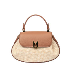 Női kézitáska 042g biz teve+raffia