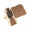 Női kézitáska 042g barna velúr+raffia