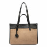 Női strandtáska 045g 01 fekete napa+karamell raffia