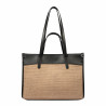 Női strandtáska 045g 01 fekete napa+karamell raffia