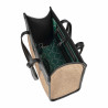 Női strandtáska 045g 01 fekete napa+karamell raffia