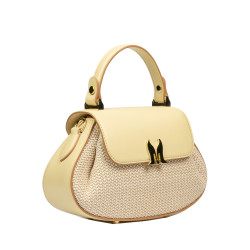 Női kézitáska 042g vajsárga+raffia