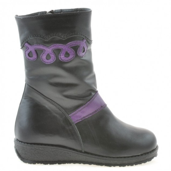 Cizme copii mici 23c negru+mov Cizme copii mici 23c negru+mov