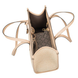 Női strandtáska 045g nude+raffia