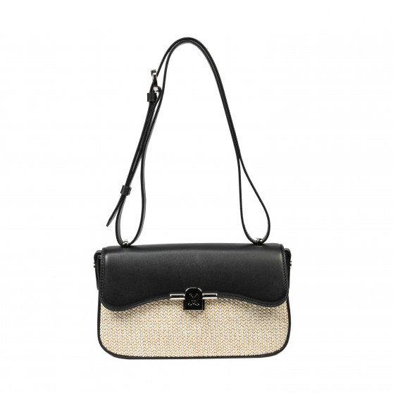 046g 01 fekete napa+raffia női válltáska