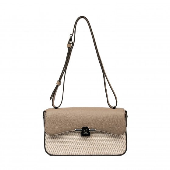Női vállpántos táska 046g 01 kapucsínó+raffia Női vállpántos táska 046g 01 kapucsínó+raffia