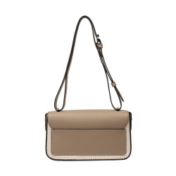 Női vállpántos táska 046g 01 kapucsínó+raffia