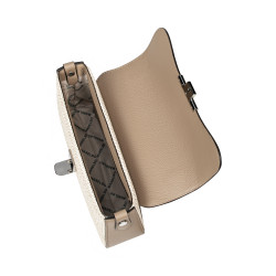 Női vállpántos táska 046g 01 kapucsínó+raffia