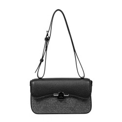 Női váll táska 046g 01 fekete+fekete raffia