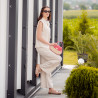 Női kézitáska 042g málna rózsaszín velúr+rafia lifestyle