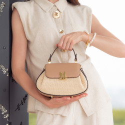 Női kézitáska 042g 01biz nude+raffia lifestyle