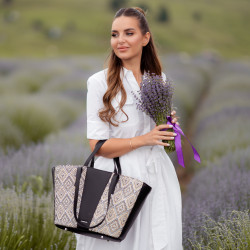 Női strandtáska 044g 01 rafia noir lifestyle