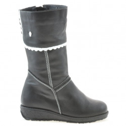 Cizme copii mici 25c negru+alb