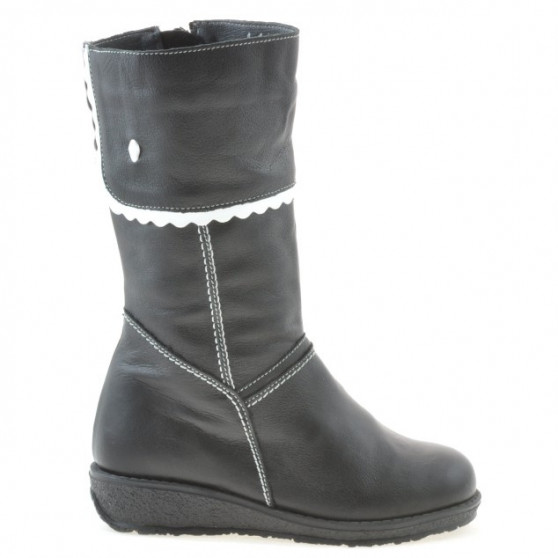 Cizme copii mici 25c negru+alb Cizme copii mici 25c negru+alb