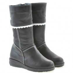 Cizme copii mici 25c negru+alb