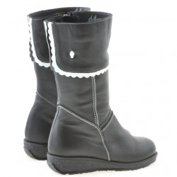 Cizme copii mici 25c negru+alb