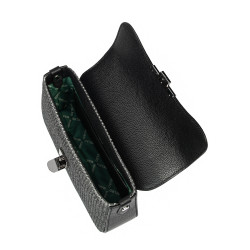 Női váll táska 046g 01 fekete+fekete raffia