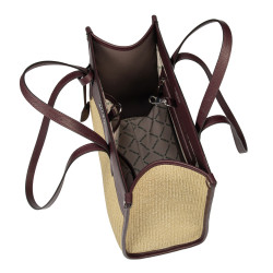 Női strandtáska 045g 01 bordó+rafia