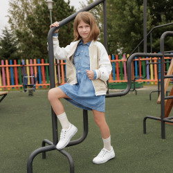 Gyerek cipő 2028 gyöngyház fehér kombinált lifestyle