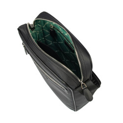 Férfi válltáska 304g 01 fekete szövet+fekete napa