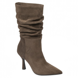 Női magas sarkú csizma 1410 csokoládé velúr