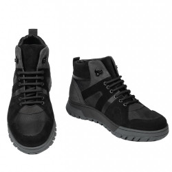 Férfi bakancs 4153 fekete+szürke bufo