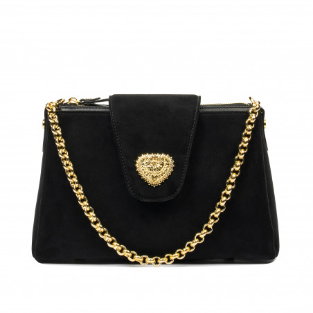 Női váll táska 051g fekete camoscio