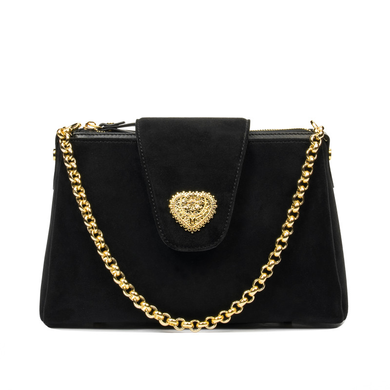 Női váll táska 051g fekete camoscio