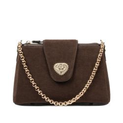 Női válltáska 051g velúr csokoládé