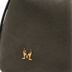 Női kézitáska 037-1g olíva színű velúr