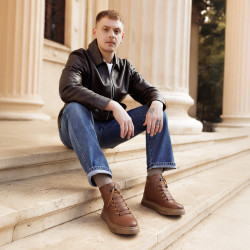 Férfi cipők 4152 barna kombinált lifestyle