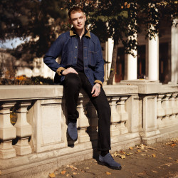 Férfi alkalmi cipő 989 azúr velúr lifestyle