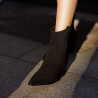 Női magas sarkú csizma 1411 fekete velúr lifestyle