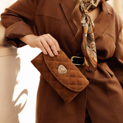 Női válltáska 048g barna velúr lifestyle