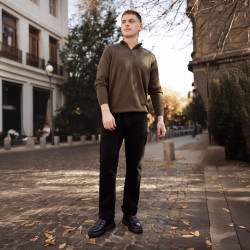 Férfi bakancs 4152 fekete kombinált lifestyle