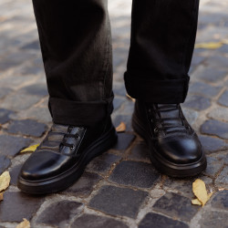 Férfi bakancs 4152 fekete kombinált lifestyle