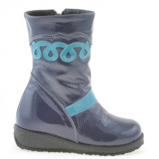 Cizme copii mici 23c lac indigo+bleu Cizme copii mici 23c lac indigo+bleu
