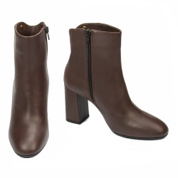 Női magassarkú bokacsizma 1407 kávé