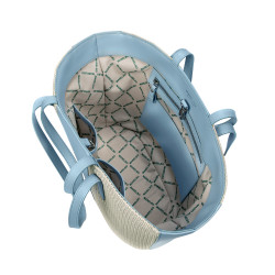 Női strandtáska 044g 01 kék ég+rafia