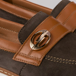 Női mokaszinok 6100 bufo kávé kombinált